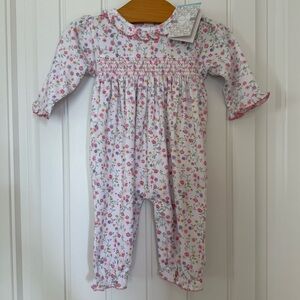🌸 NWT Kissy Kissy Baby Girl “Autumn Gardens” Smocked Playsuit